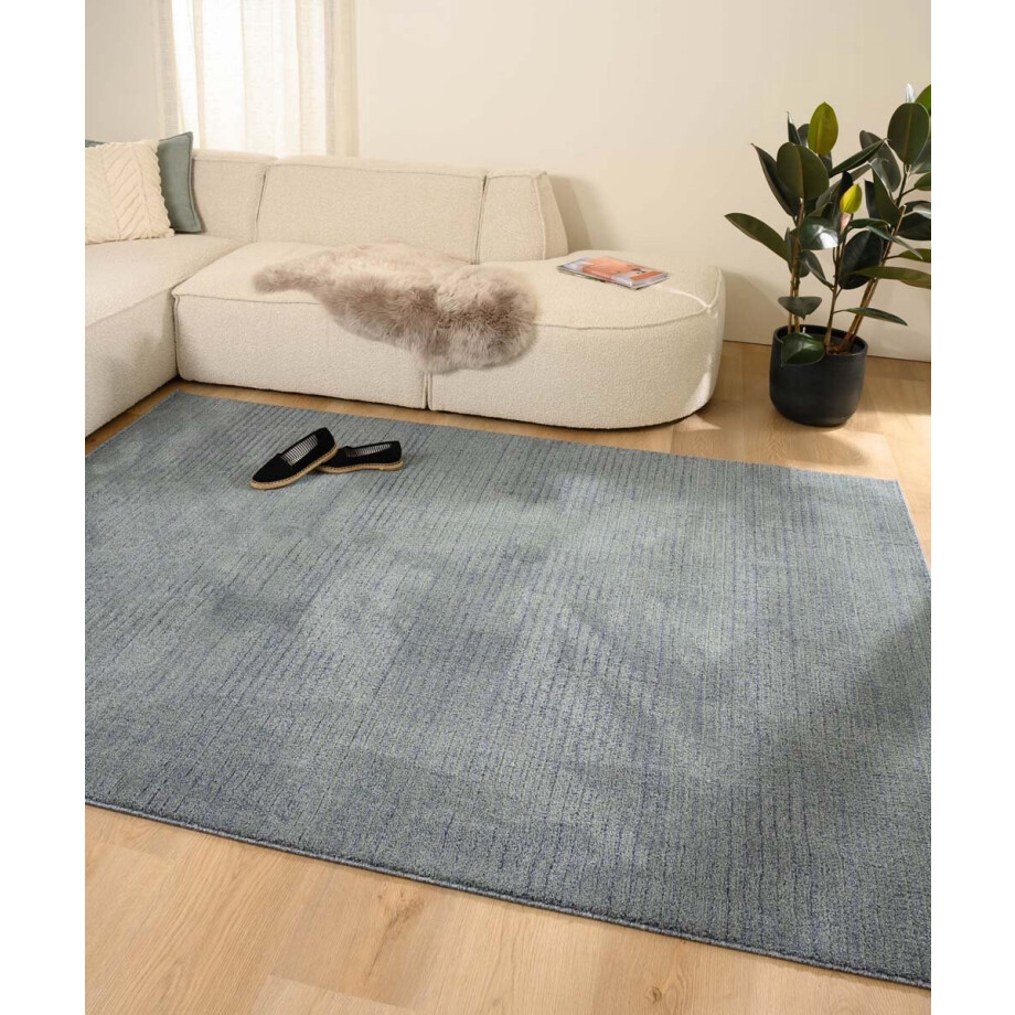 Vloerkleed strepen - Fancy Lines petrol 80x150 cm Vloerkleed strepen - Fancy Lines petrol 80x150 cm afbeelding 1