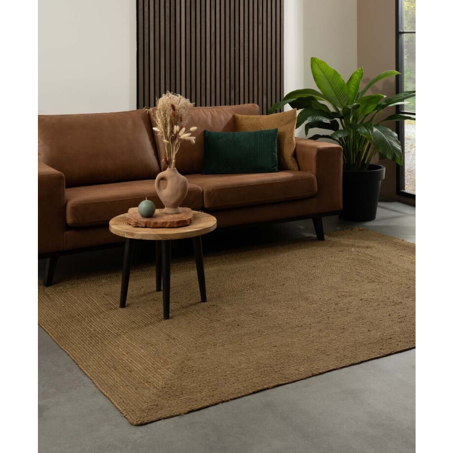 Jute vloerkleed - Pure olijfgroen 120x170 cm afbeelding 1