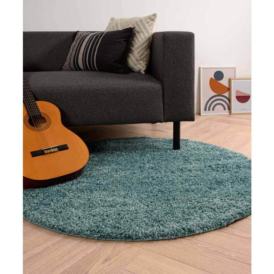 Rond hoogpolig vloerkleed - Shaggy Trend lichtblauw 160 Rond hoogpolig vloerkleed - Shaggy Trend lichtblauw 160 afbeelding 1