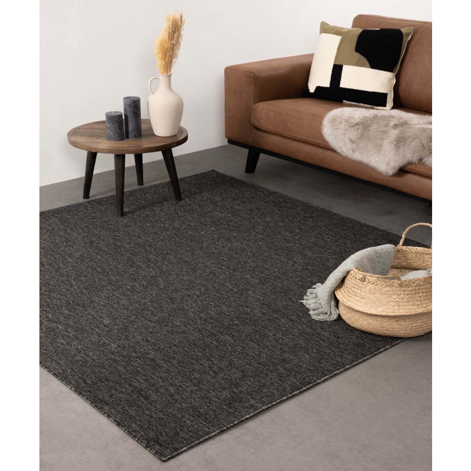 Vierkant vloerkleed Lush - antraciet 200x200 cm Vierkant vloerkleed Lush - antraciet 200x200 cm afbeelding 1