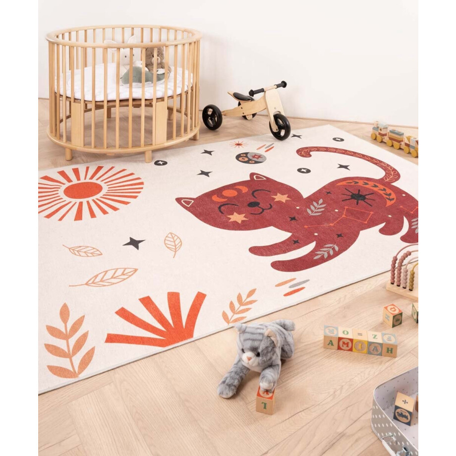 Kindervloerkleed kat - Happy Dreams Multicolor 140x200 Kindervloerkleed kat - Happy Dreams Multicolor 140x200 afbeelding 1