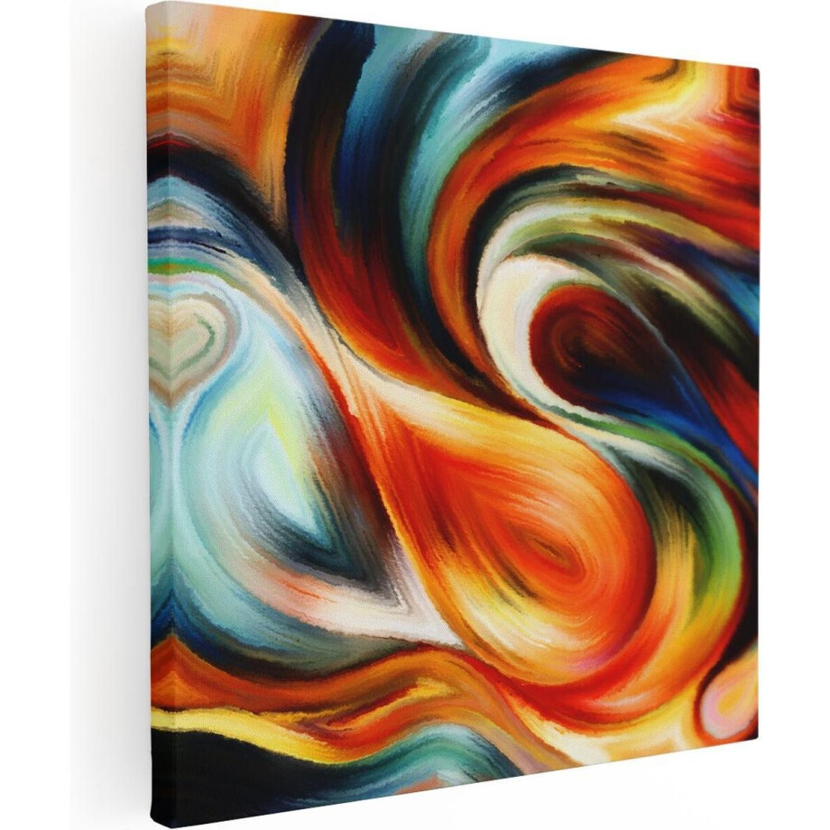 Artaza Canvas Schilderij Abstracte Kunst - 40x40 cm - Klein - Muurdecoratie Woonkamer - Wanddecoratie Kleurrijk - Kamer Accessoires afbeelding 1