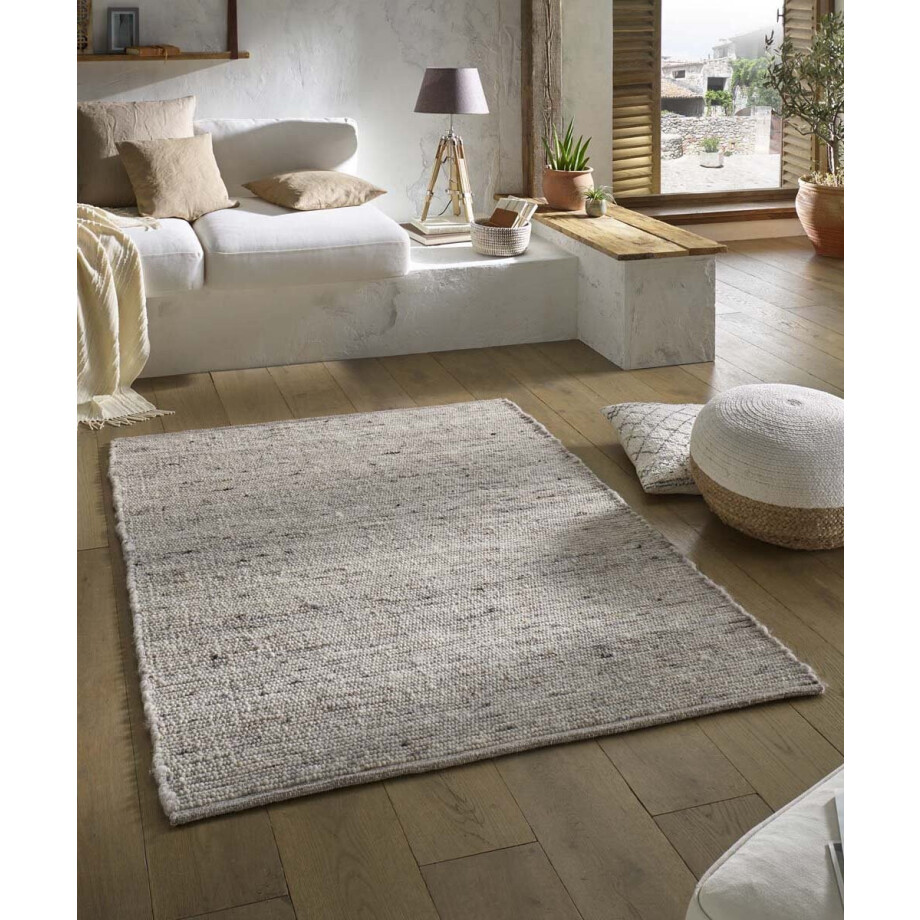 Wollen vloerkleed - Bokn lichtgrijs 250x340 cm Wollen vloerkleed - Bokn lichtgrijs 250x340 cm afbeelding 1
