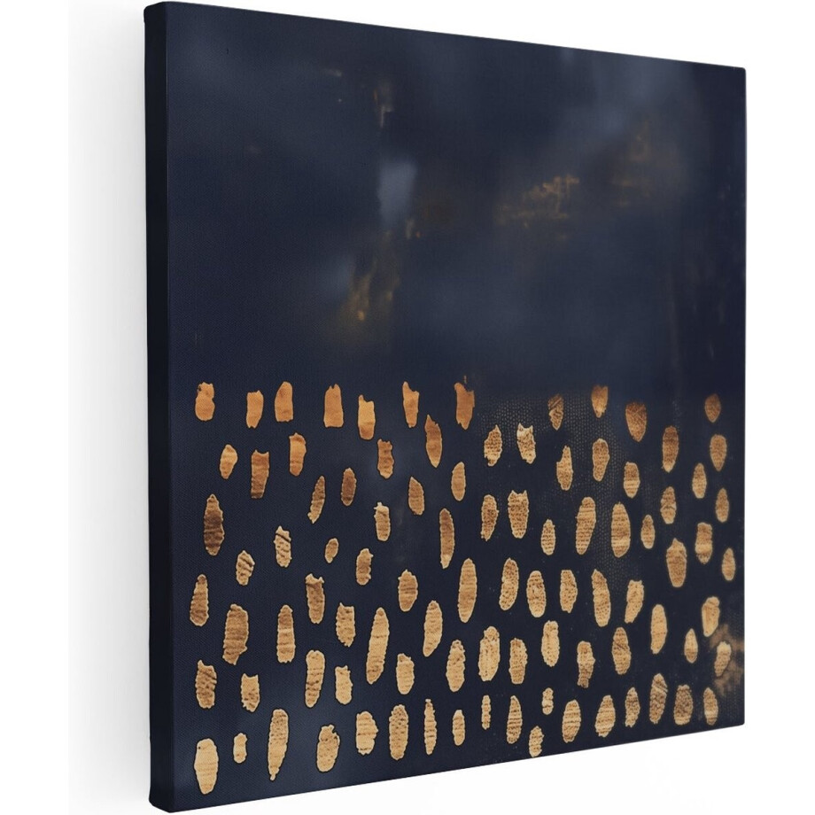 Artaza Canvas Schilderij Gouden Stippen op een Donkere Achtergrond - 30x30 - Klein - Foto Op Canvas - Canvas Print Artaza Canvas Schilderij Gouden Stippen op een Donkere Achtergrond - 30x30 - Klein - Foto Op Canvas - Canvas Print afbeelding 1