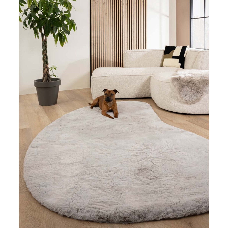 Fluffy vloerkleed organisch - Comfy Plus lichtgrijs 150x230 cm afbeelding 1