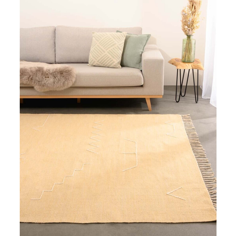 Bohemian vloerkleed - Cueva geel/beige 240x340 cm afbeelding 1