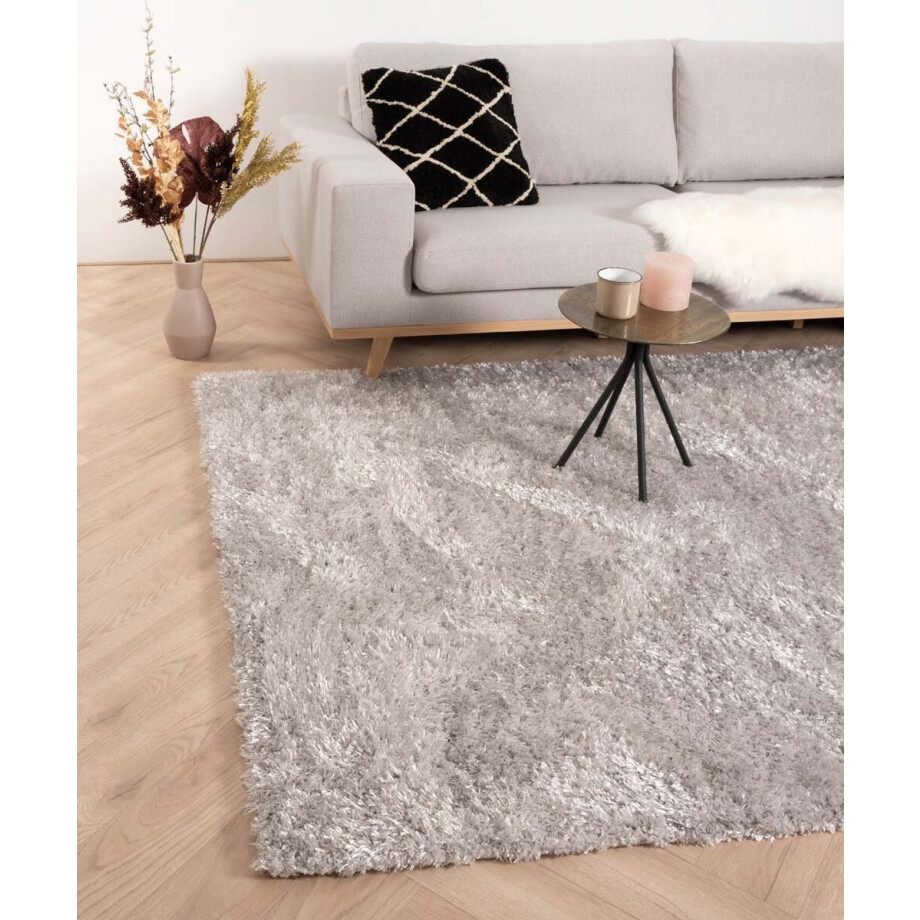 Hoogpolig vloerkleed velours Posh - lichtzilver 80x150 afbeelding 1