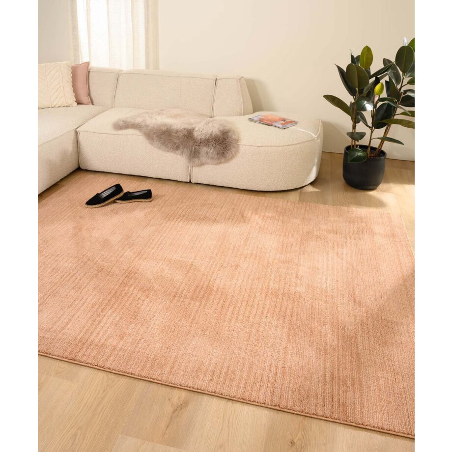 Vloerkleed strepen - Fancy Lines oudroze 80x150 cm afbeelding 1