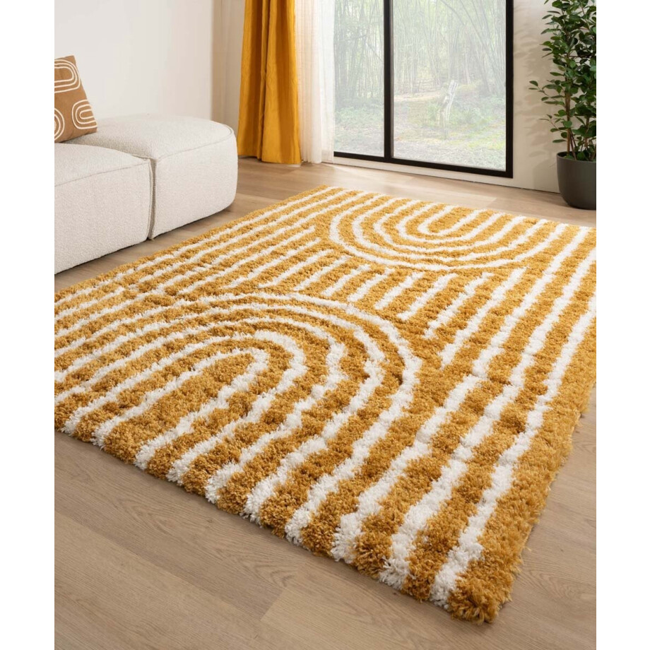 Scandinavisch vloerkleed - Cozy Arch okergeel 240x340 cm Scandinavisch vloerkleed - Cozy Arch okergeel 240x340 cm afbeelding 1