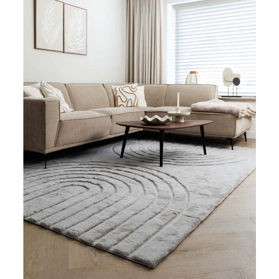 Fluffy vloerkleed - Carvy lichtgrijs 80x150 cm Fluffy vloerkleed - Carvy lichtgrijs 80x150 cm afbeelding 1