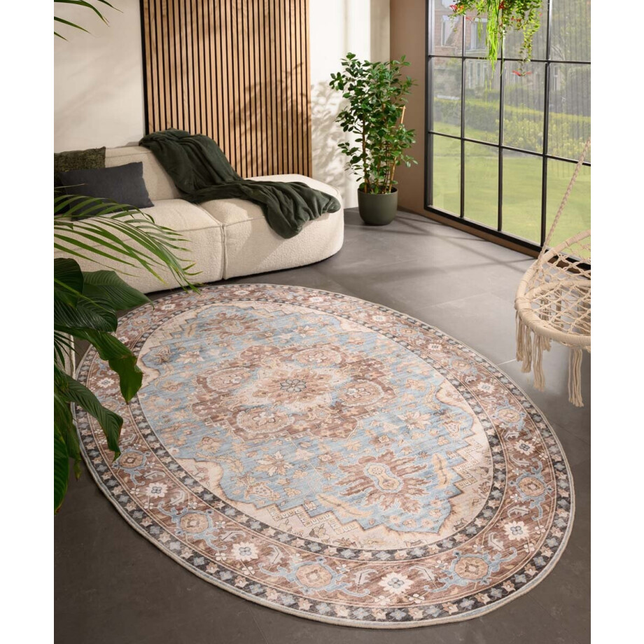 Buitenkleed ovaal Vintage - Valenca Fino lichtblauw 200x290 cm Buitenkleed ovaal Vintage - Valenca Fino lichtblauw 200x290 cm afbeelding 1