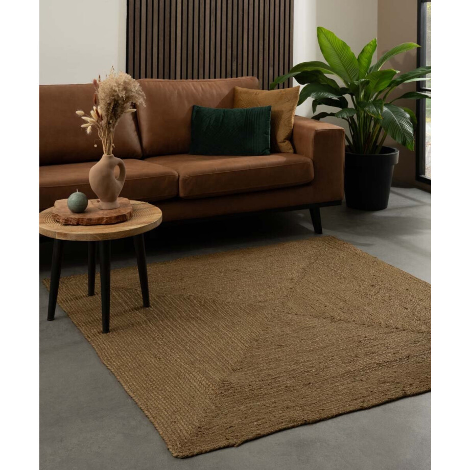 Jute vloerkleed vierkant - Pure olijfgroen 300x300 cm Jute vloerkleed vierkant - Pure olijfgroen 300x300 cm afbeelding 1