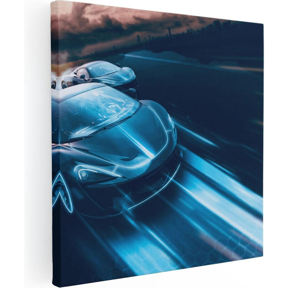 Artaza Canvas Schilderij Twee Raceauto's - Abstract - 90x90 - Groot - Foto Op Canvas - Canvas Print Artaza Canvas Schilderij Twee Raceauto's - Abstract - 90x90 - Groot - Foto Op Canvas - Canvas Print afbeelding 1