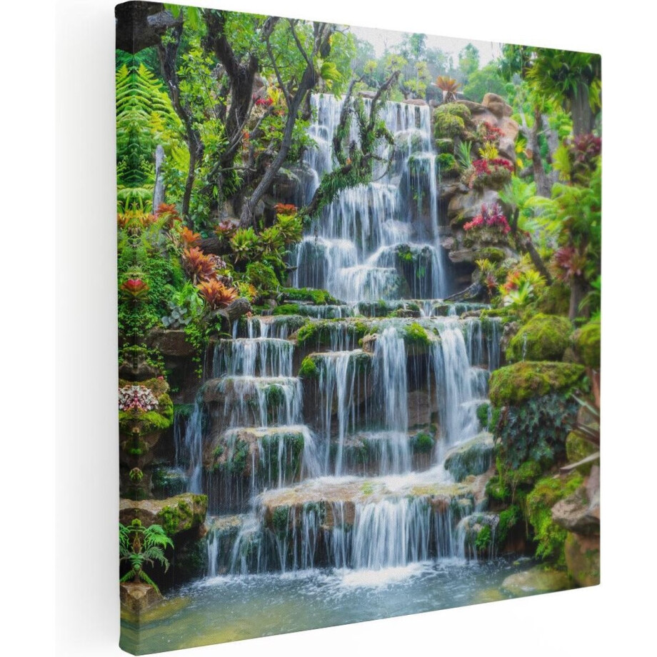 Artaza Canvas Schilderij Tropische Waterval In Thailand - 60x60 - Foto Op Canvas - Canvas Print Artaza Canvas Schilderij Tropische Waterval In Thailand - 60x60 - Foto Op Canvas - Canvas Print afbeelding 1