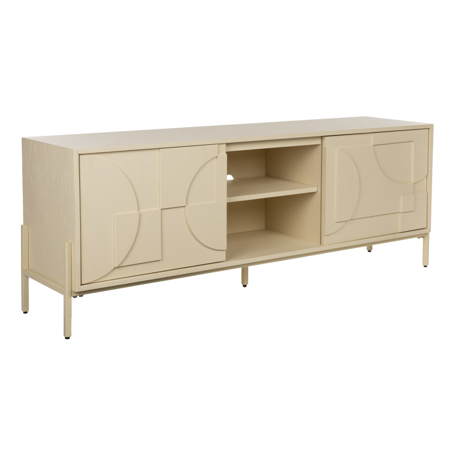 Zuiver TV-meubel 'Faces' Eikenhout, 160cm, kleur Beige afbeelding 
