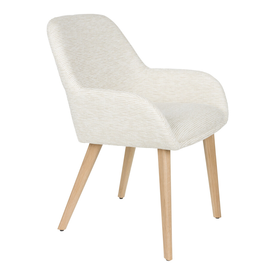 ZILT Eetkamerstoel 'Shantina' Geweven stof, kleur Off White afbeelding 1