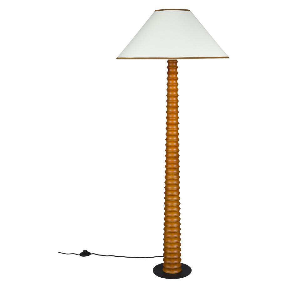Dutchbone Vloerlamp 'Horace' Katoen en eikenhout afbeelding 
