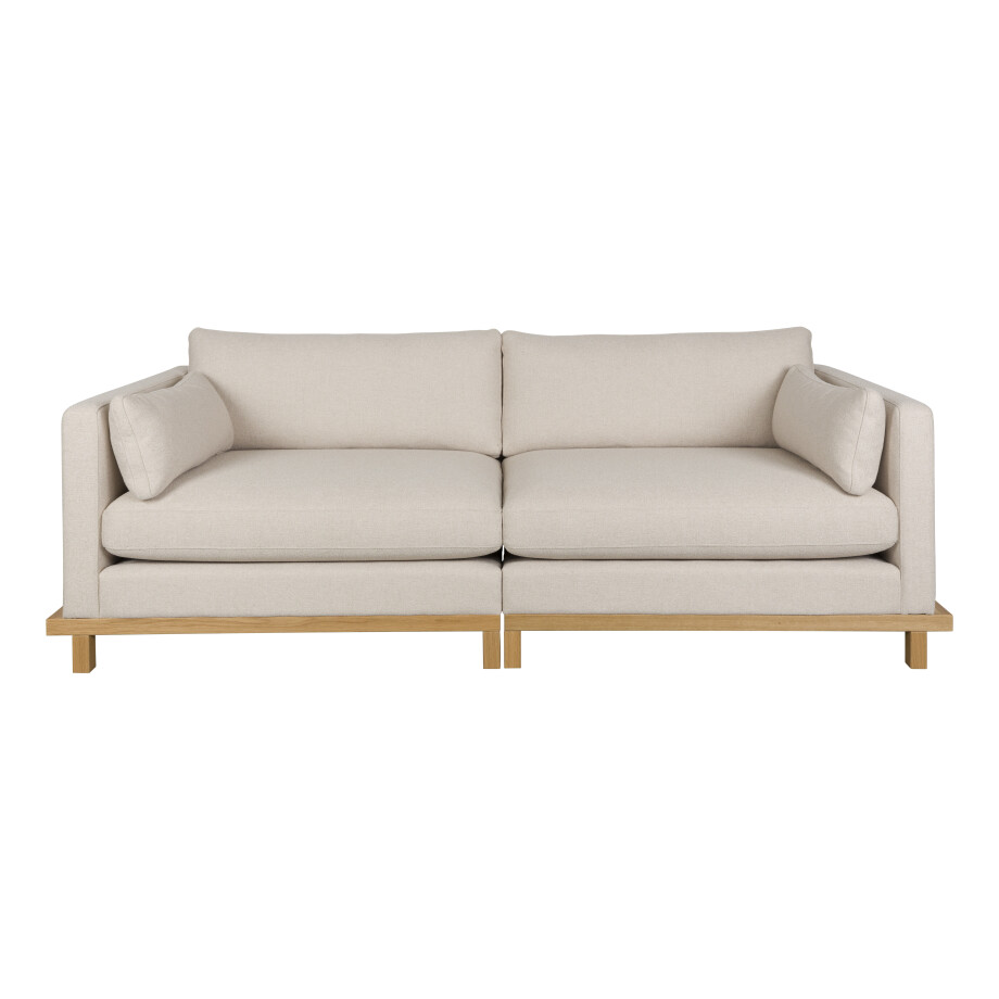 Zuiver 3-zits Bank 'Blossom' Bouclé en geweven stof, kleur Zand afbeelding 1