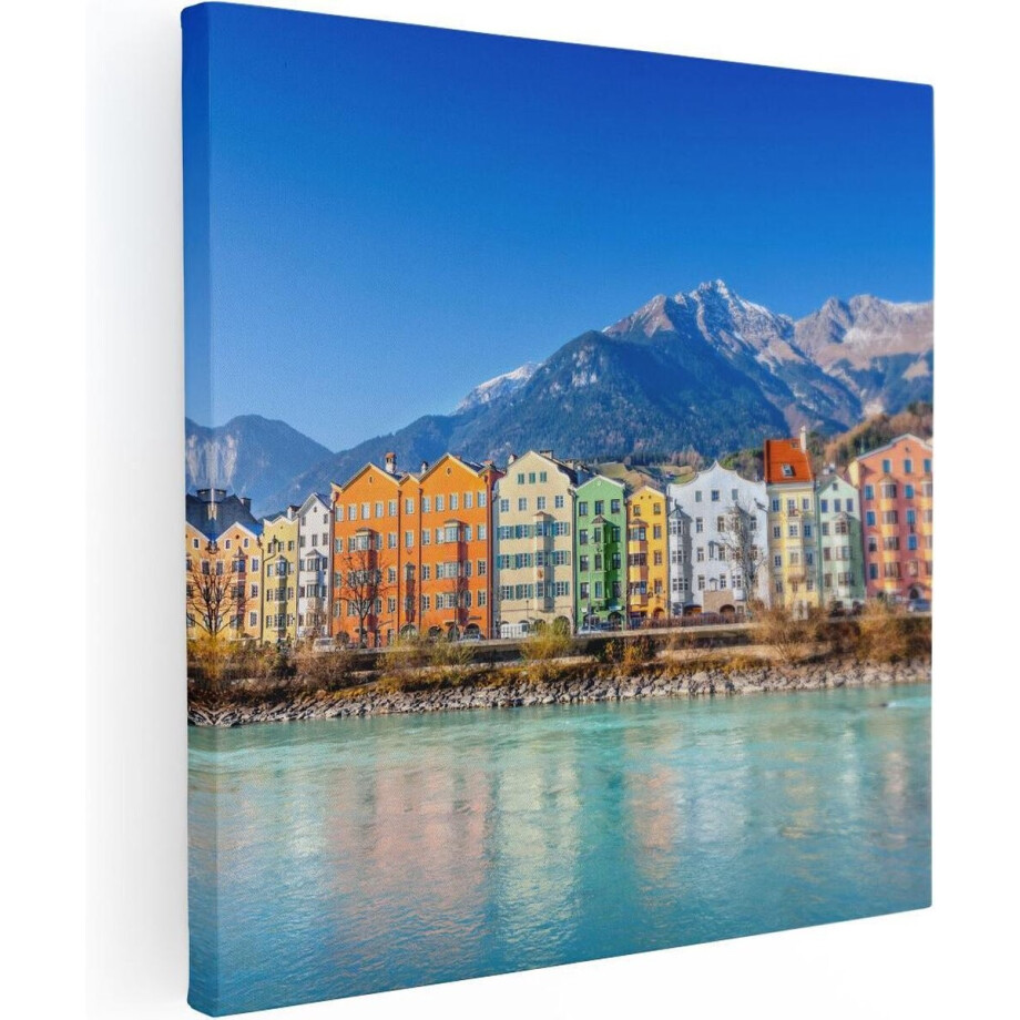 Artaza Canvas Schilderij Gekleurde Huisjes in Innsbruck, Oostenrijk - 50x50 - Foto Op Canvas - Canvas Print Artaza Canvas Schilderij Gekleurde Huisjes in Innsbruck, Oostenrijk - 50x50 - Foto Op Canvas - Canvas Print afbeelding 1