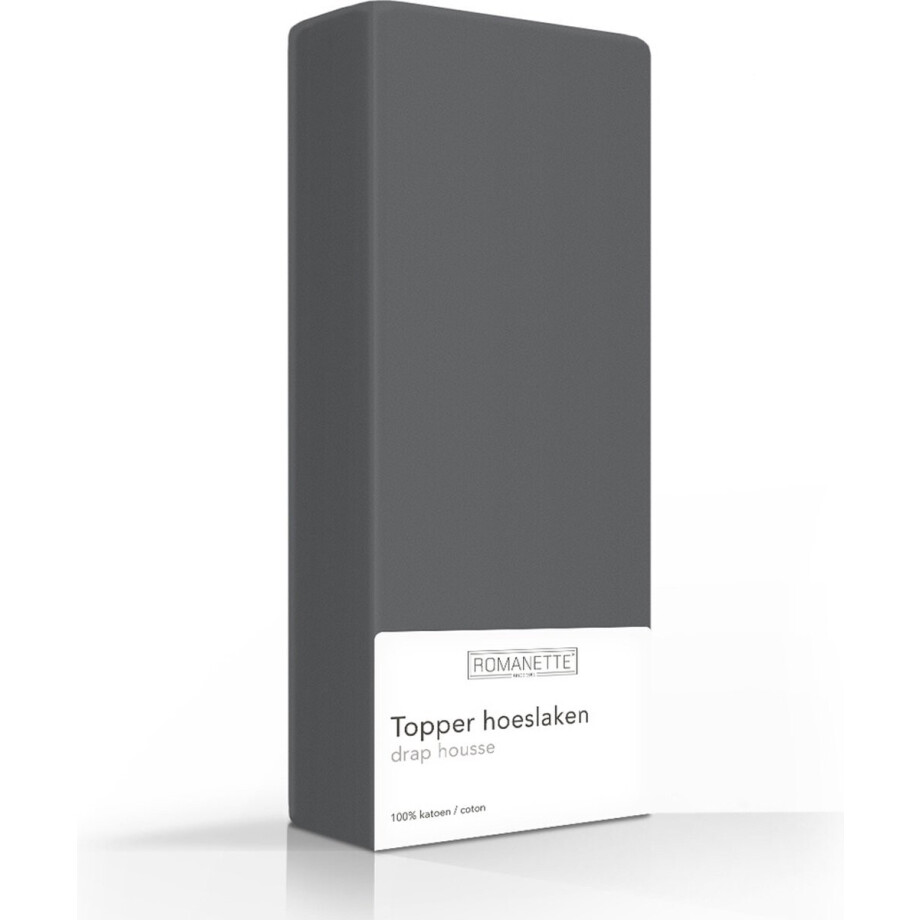 Romanette topper hoeslaken - Kiezel - Lits-jumeaux (180x220 cm) Romanette topper hoeslaken - Kiezel - Lits-jumeaux (180x220 cm) afbeelding 1