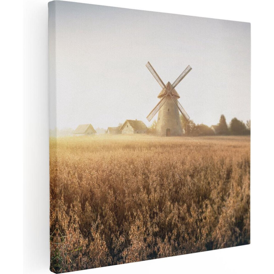 Artaza Canvas Schilderij Korenveld - 30x30 cm - Klein - Wanddecoratie Zonsondergang - Muurdecoratie Molen - Kamer Accessoires Landschap - Herfst Artaza Canvas Schilderij Korenveld - 30x30 cm - Klein - Wanddecoratie Zonsondergang - Muurdecoratie Molen - Kamer Accessoires Landschap - Herfst afbeelding 1