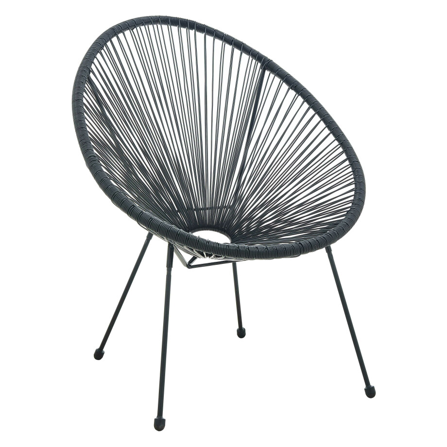 Artistiq Loungestoel 'Justine' Polyrotan, kleur Zwart Artistiq Loungestoel 'Justine' Polyrotan, kleur Zwart afbeelding 1