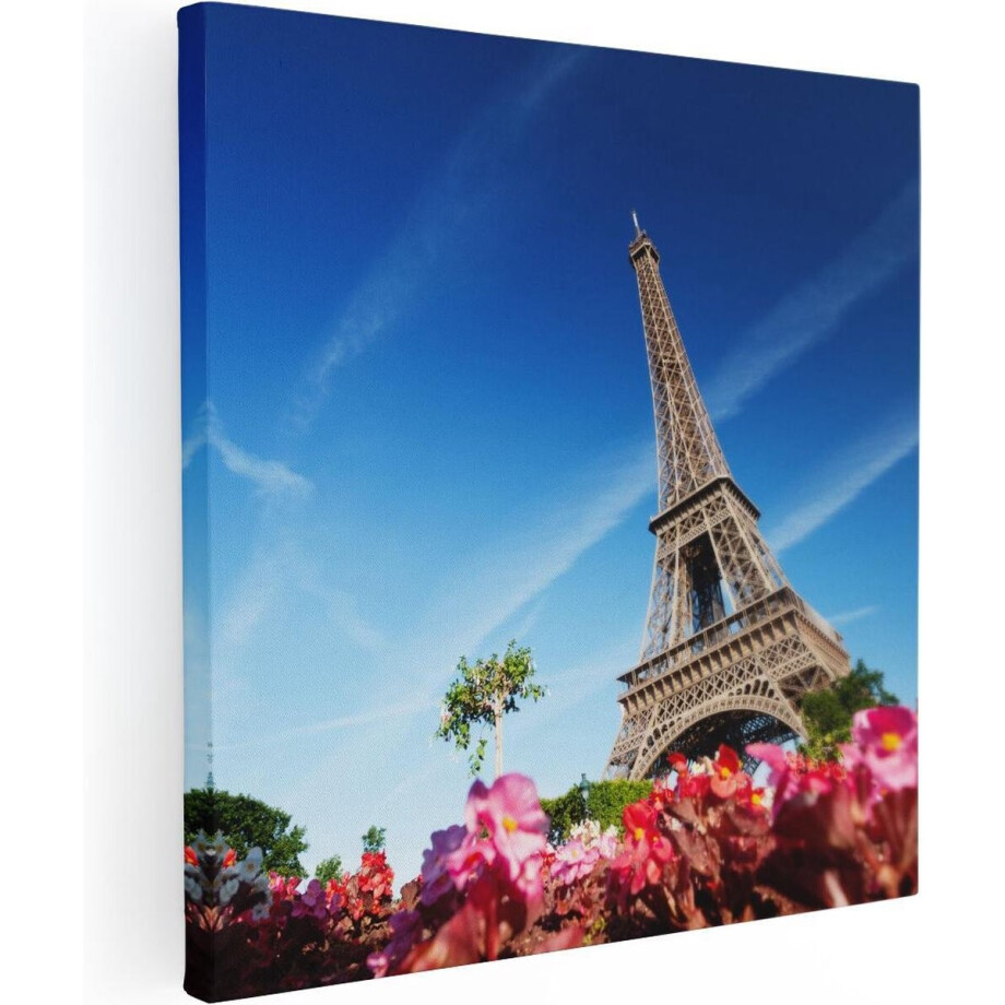 Artaza Canvas Schilderij Eiffeltoren - 70x70 cm - Wanddecoratie Parijs - Muurdecoratie Bloemen - Schilderijen Op Canvas Frankrijk Artaza Canvas Schilderij Eiffeltoren - 70x70 cm - Wanddecoratie Parijs - Muurdecoratie Bloemen - Schilderijen Op Canvas Frankrijk afbeelding 1
