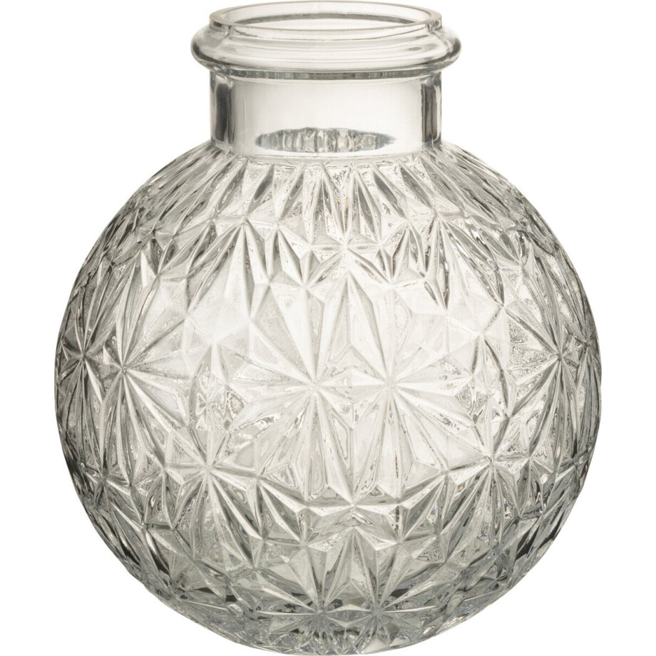 J-Line vaas Bol Geslepen - glas - transparant - small - Ø 18 cm afbeelding 1