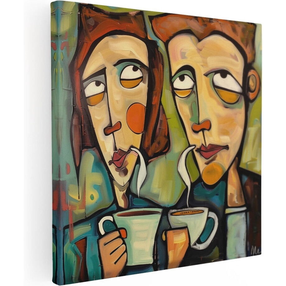 Artaza Canvas Schilderij Koffie - 60x60 cm - Wanddecoratie Koffie - Muurdecoratie Portret - Schilderijen Op Canvas Abstract Artaza Canvas Schilderij Koffie - 60x60 cm - Wanddecoratie Koffie - Muurdecoratie Portret - Schilderijen Op Canvas Abstract afbeelding 1
