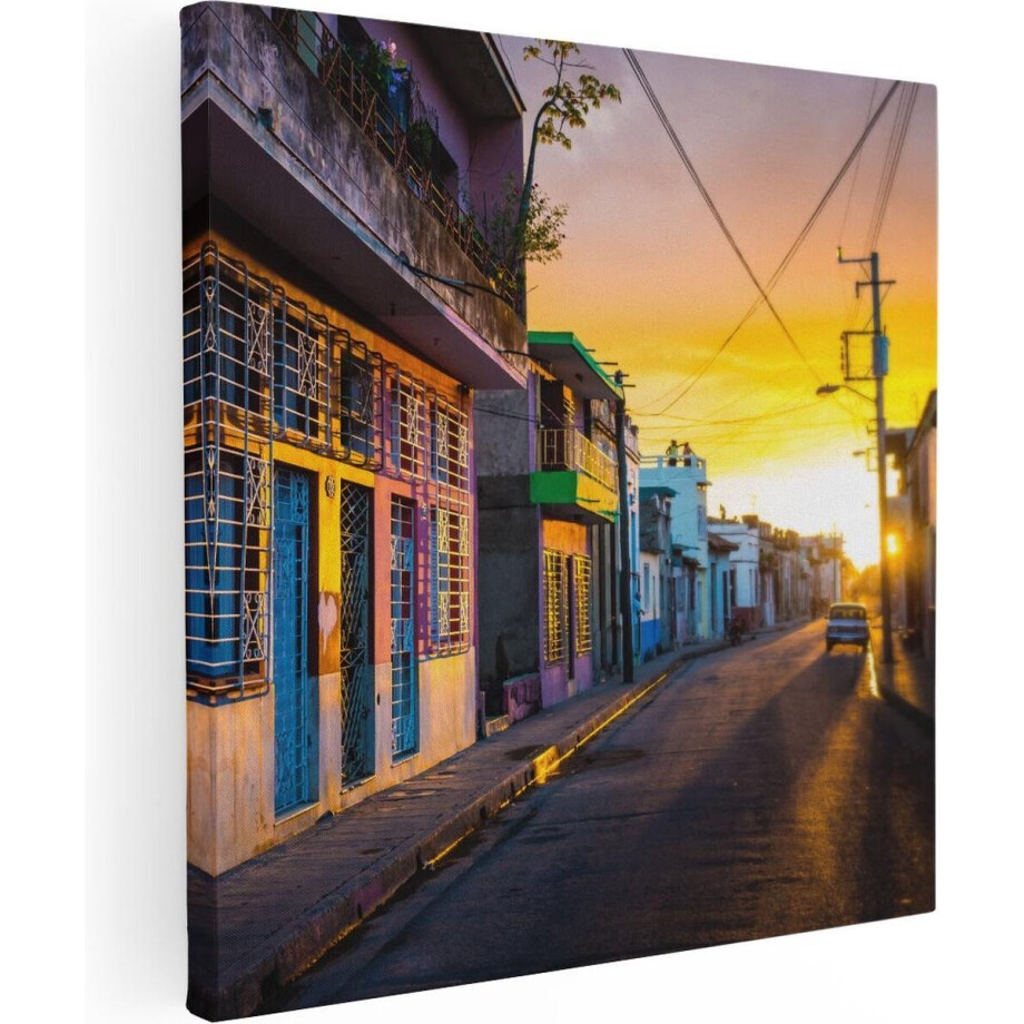 Artaza Canvas Schilderij Zonsondergang - 40x40 cm - Klein - Muurdecoratie Stad - Wanddecoratie Woonkamer - Kamer Accessoires Artaza Canvas Schilderij Zonsondergang - 40x40 cm - Klein - Muurdecoratie Stad - Wanddecoratie Woonkamer - Kamer Accessoires afbeelding 1