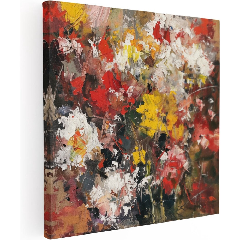 Artaza Canvas Schilderij Rode Gele en Witte Bloemen in een Vaas - Bloemen - 30x30 cm - Klein - Wanddecoratie Woonkamer - Schilderijen - Muurdecoratie Artaza Canvas Schilderij Rode Gele en Witte Bloemen in een Vaas - Bloemen - 30x30 cm - Klein - Wanddecoratie Woonkamer - Schilderijen - Muurdecoratie afbeelding 1