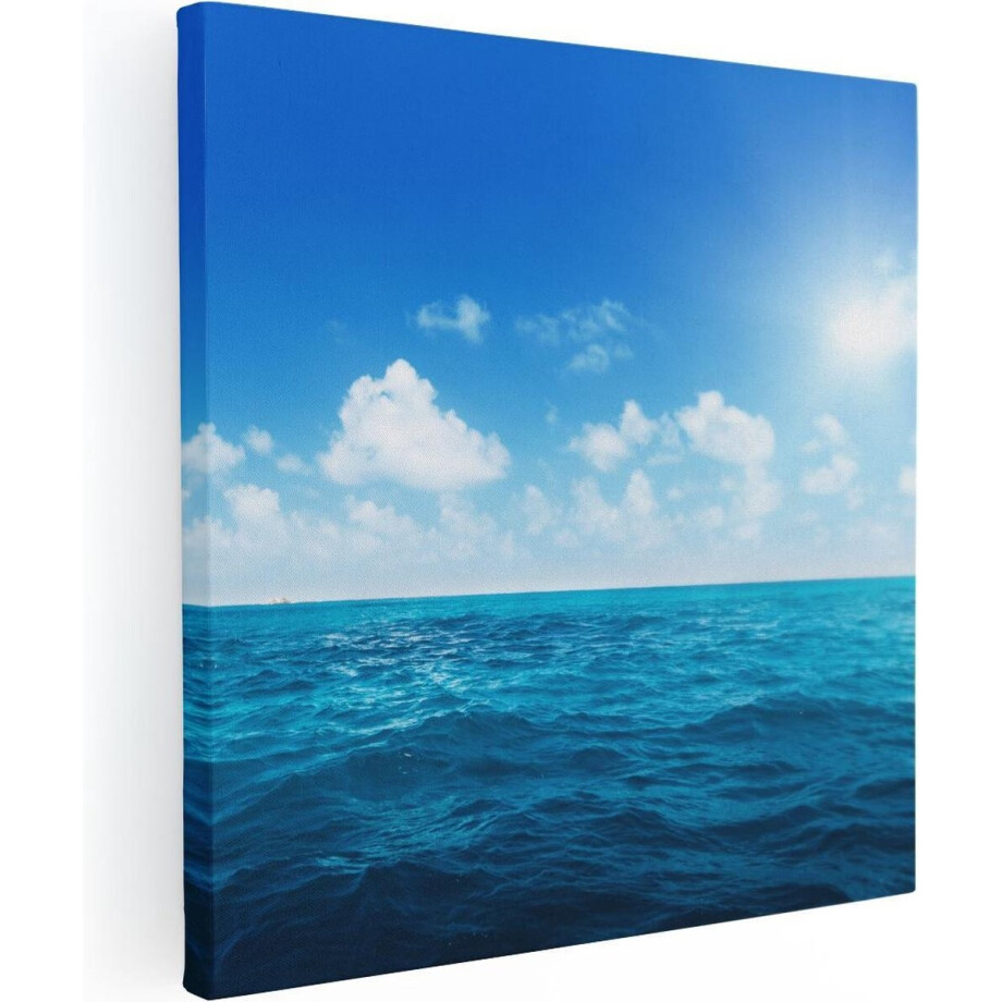 Artaza Canvas Schilderij Water Midden Op Zee Met Zonneschijn  - 60x60 - Foto Op Canvas - Canvas Print afbeelding 1