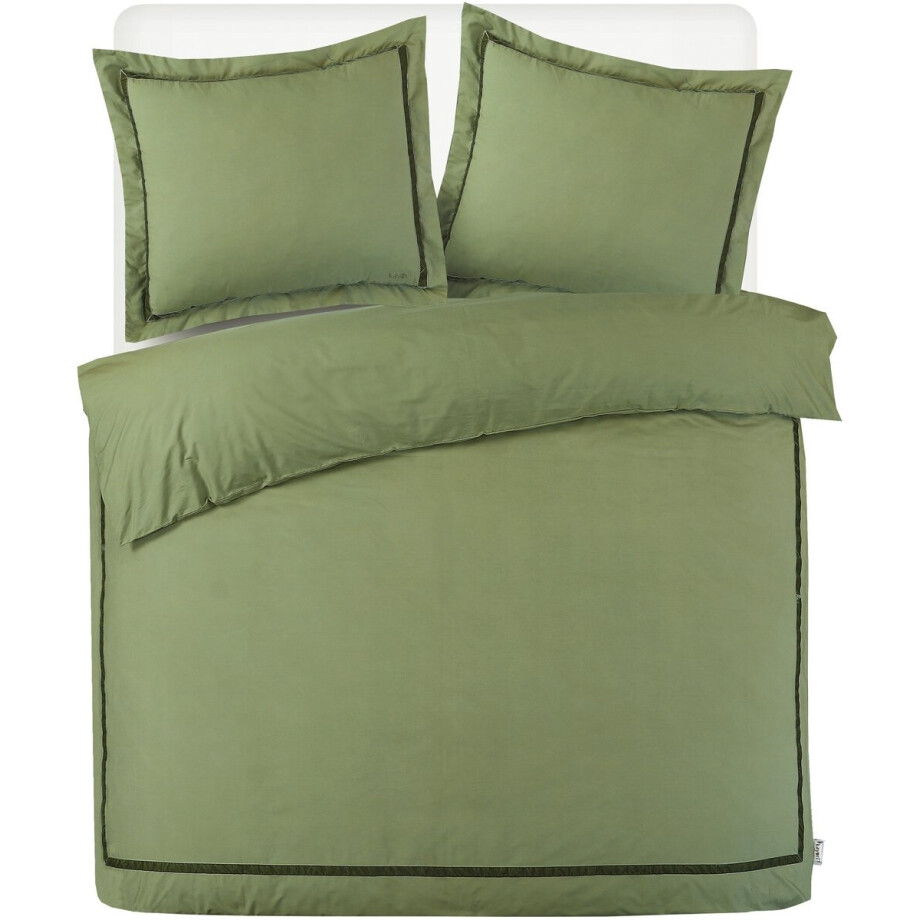 Kayori Yamato Dekbedovertrek Katoenperkal - 200x200-220 + 2 slopen - Tweepersoons - Egyptisch Perkal 300TC - Groen afbeelding 1