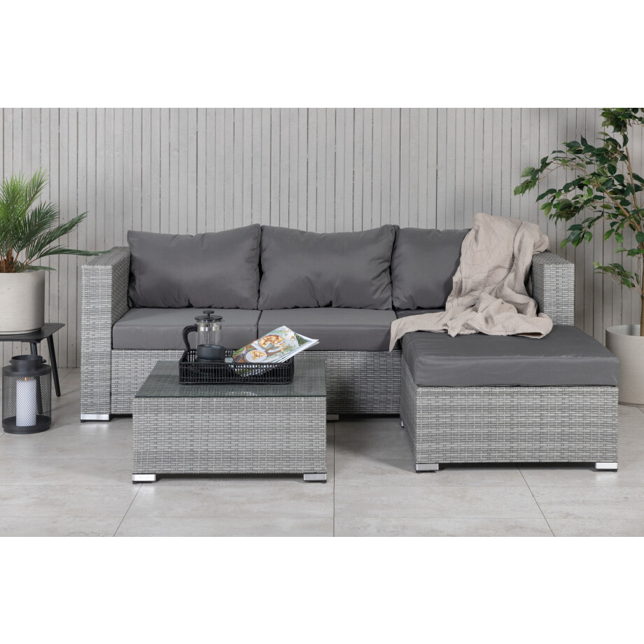 Nohr Loungeset 'Marshon' Met loungebank en tafel, kleur Grijs afbeelding 1