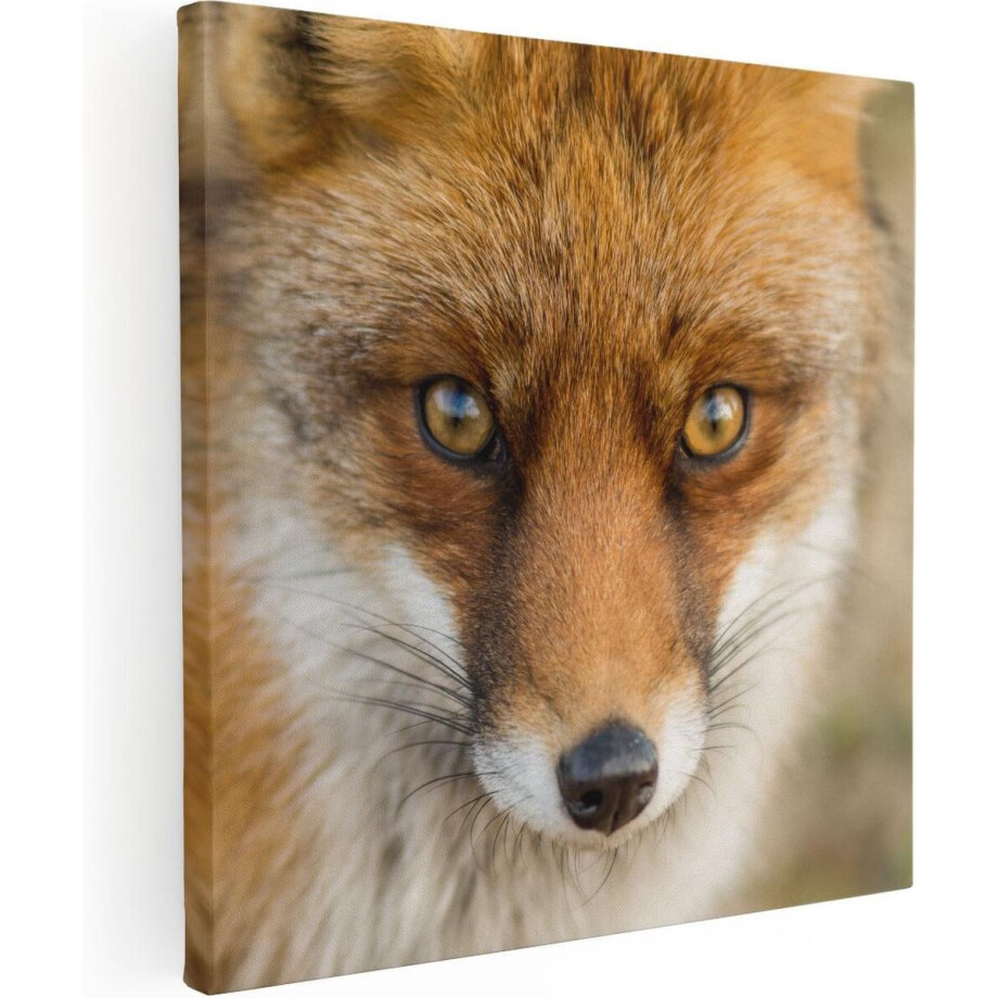 Artaza Canvas Schilderij Vossenkop met Bruine Ogen - Vos - 80x80 - Groot - Foto Op Canvas - Canvas Print Artaza Canvas Schilderij Vossenkop met Bruine Ogen - Vos - 80x80 - Groot - Foto Op Canvas - Canvas Print afbeelding 1