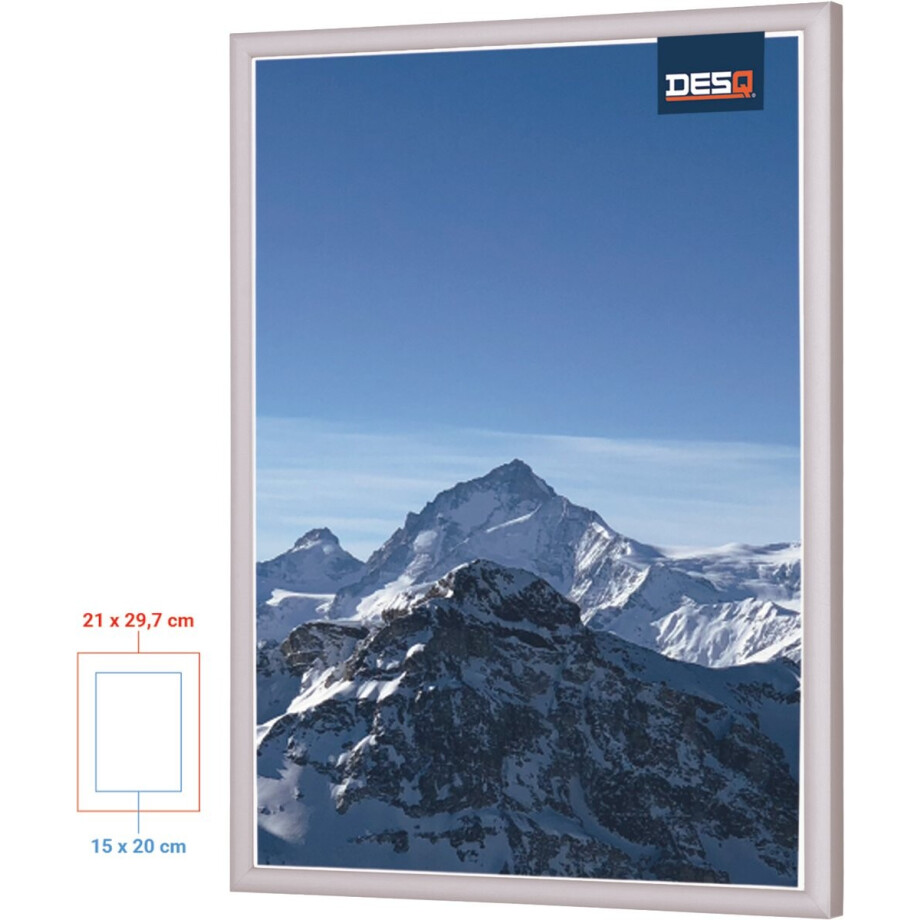 DESQ® - 4910 - Wissellijst - Aluminium - A4 21 x 29,7 cm - Dunne Rand - Foto Diploma Oorkonde - Passe-Partout Sjabloon A5 15x20 cm afbeelding 1