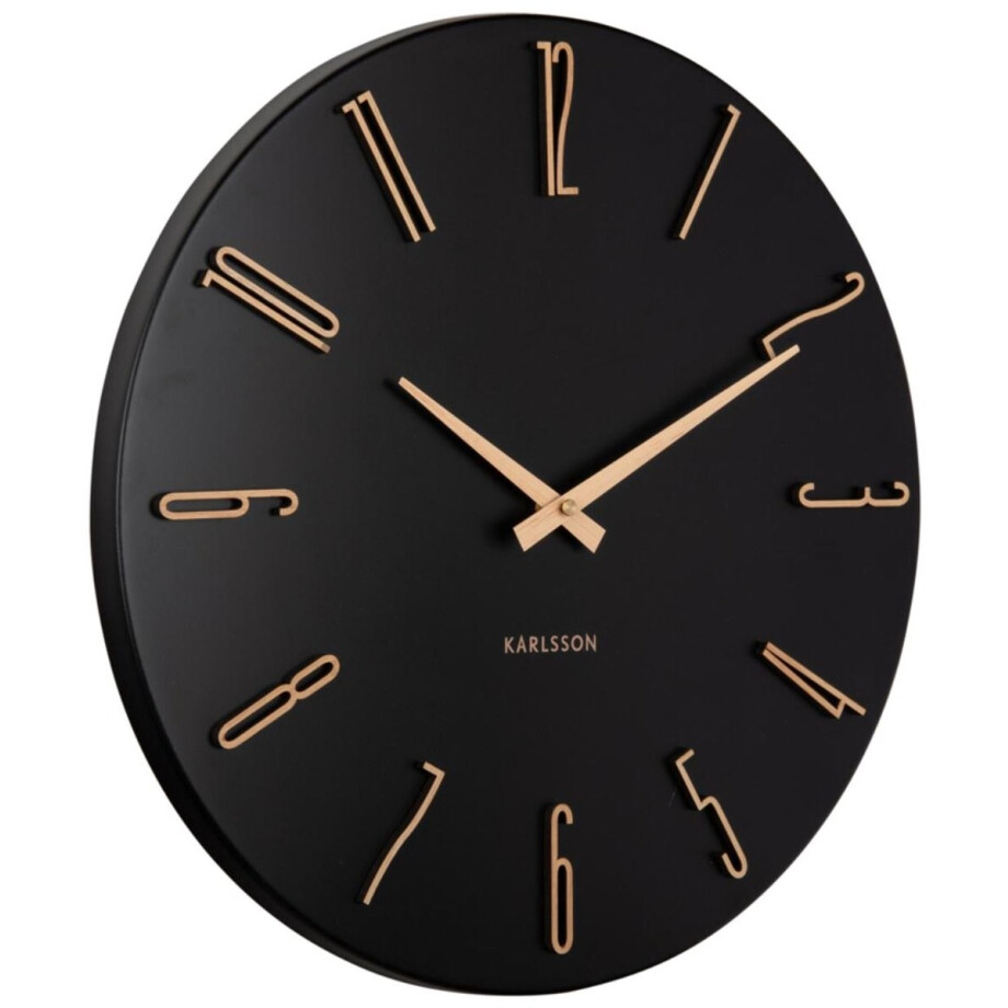 Karlsson Wandklok Esmerado - Zwart - 40x40x40cm - Wandklok Modern afbeelding 1