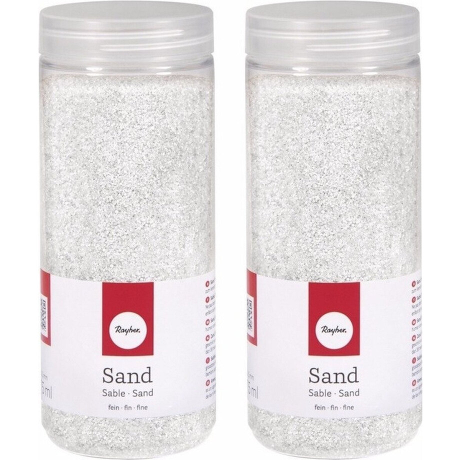 Rayher hobby Fijn decoratie zand korrels - 2x - wit - 475 ml - zandkorrels - knutselmateriaal - 0.1 tot 0.5 mm Rayher hobby Fijn decoratie zand korrels - 2x - wit - 475 ml - zandkorrels - knutselmateriaal - 0.1 tot 0.5 mm afbeelding 1