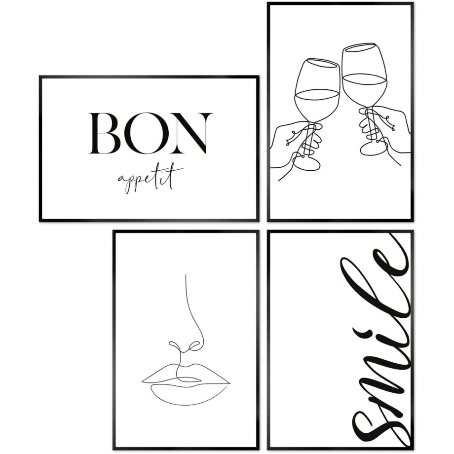 Schilderijen set Proost - 30 x 20cm - Hout - REINDERS afbeelding 1