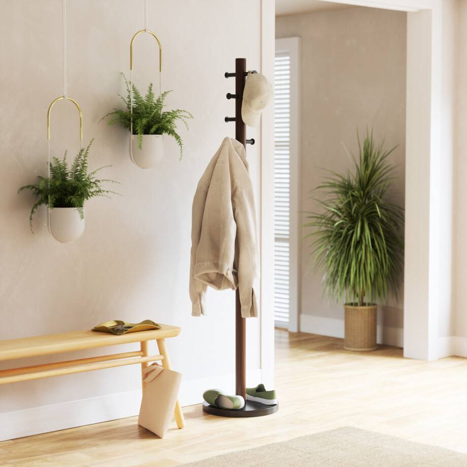 Umbra Kapstok 'Pillar' kleur Zwart/walnoot afbeelding 1