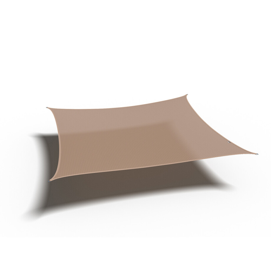 Schaduwdoek shade sail HDPE vierkant 3,6m (Sand) afbeelding 