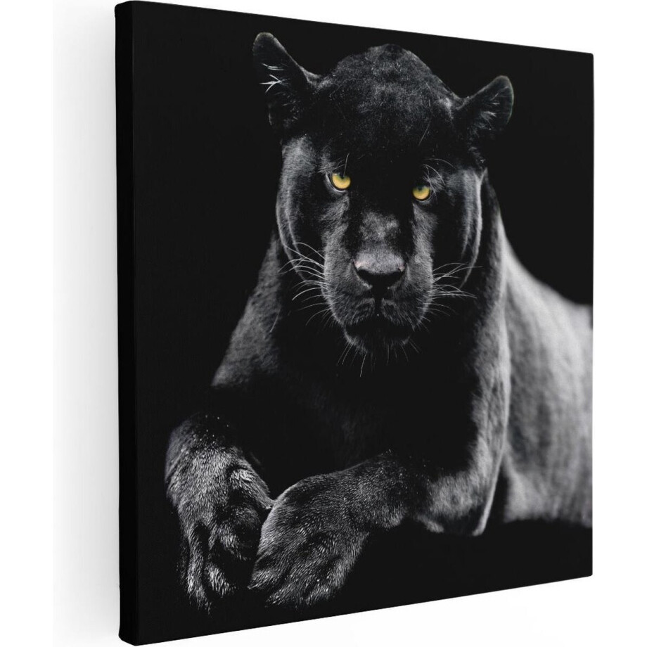 Artaza Canvas Schilderij Zwarte Panter - 70x70 - Foto Op Canvas - Canvas Print afbeelding 1