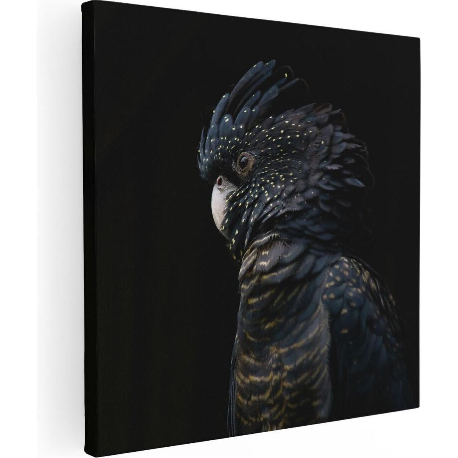 Artaza Canvas Schilderij Zwarte Kaketoe - 50x50 - Foto Op Canvas - Canvas Print afbeelding 1