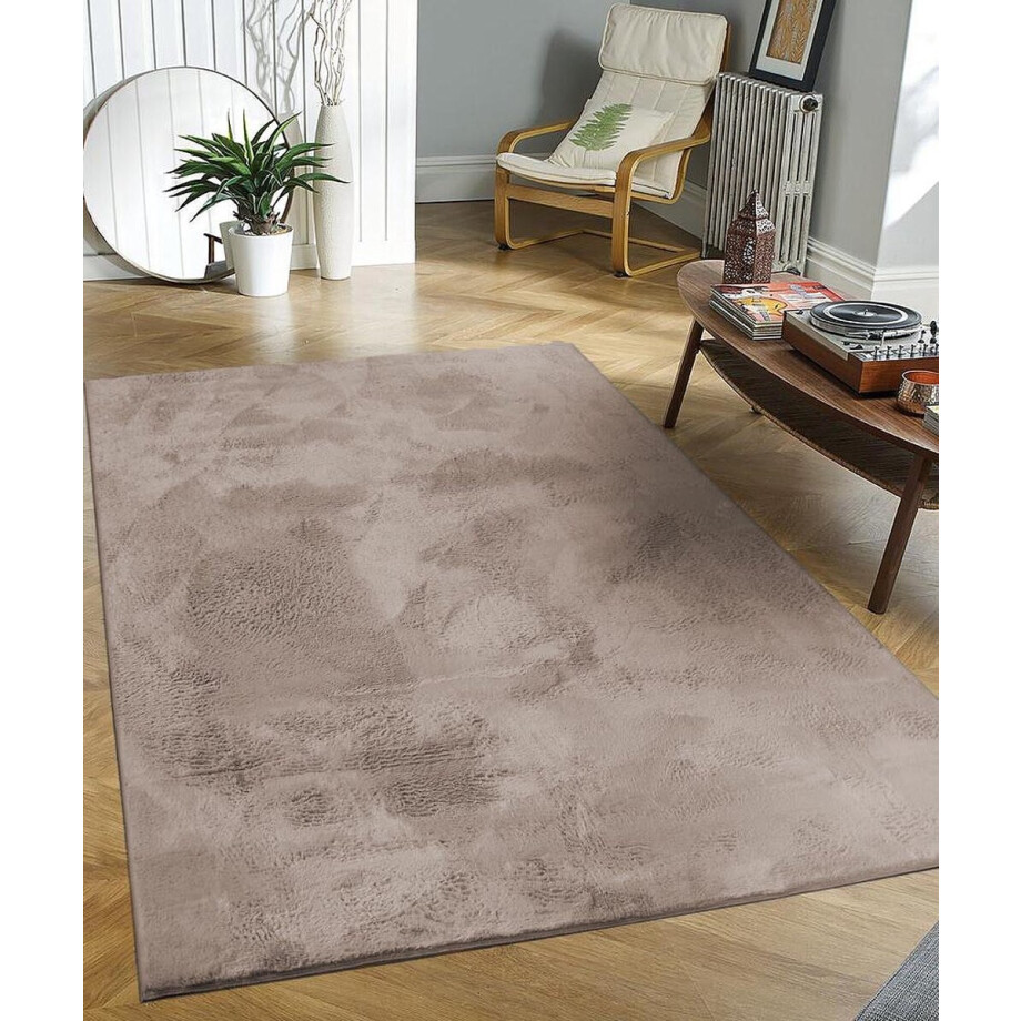 Flycarpets Amalfi vloerkleed Taupe - Laagpolig wasbaar Fluffy en Zacht - 200x290 cm Flycarpets Amalfi vloerkleed Taupe - Laagpolig wasbaar Fluffy en Zacht - 200x290 cm afbeelding 1