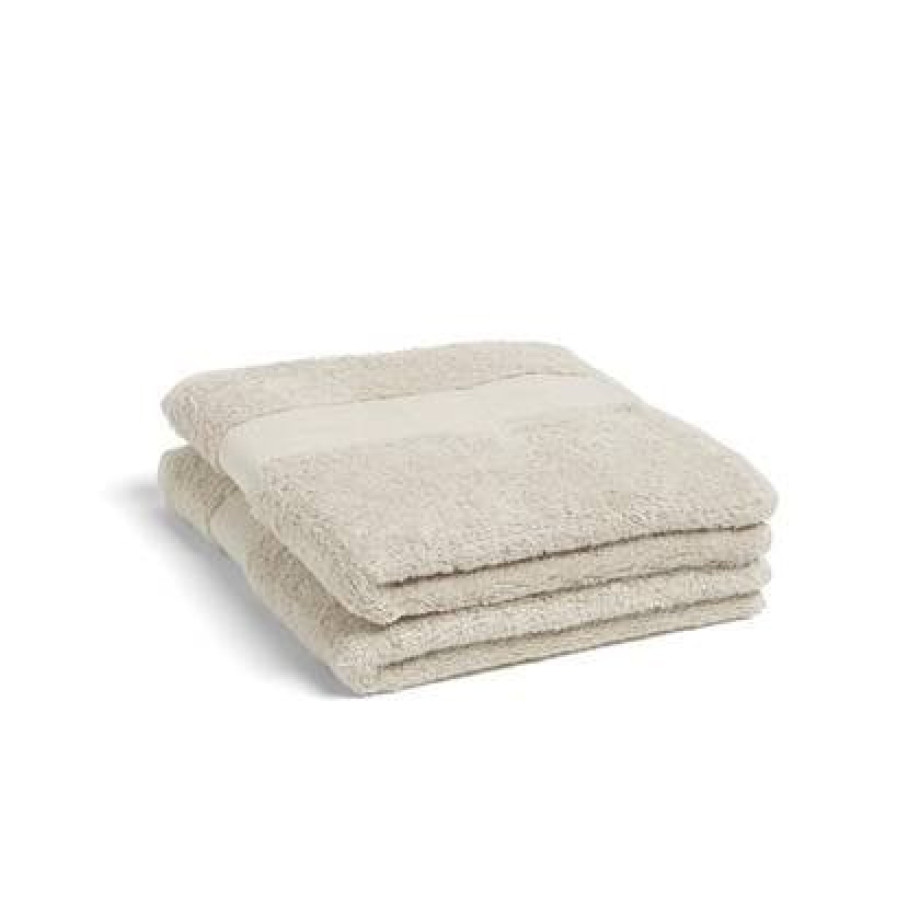 Yumeko handdoeken terry white sand 50x100 - 2 st afbeelding 1