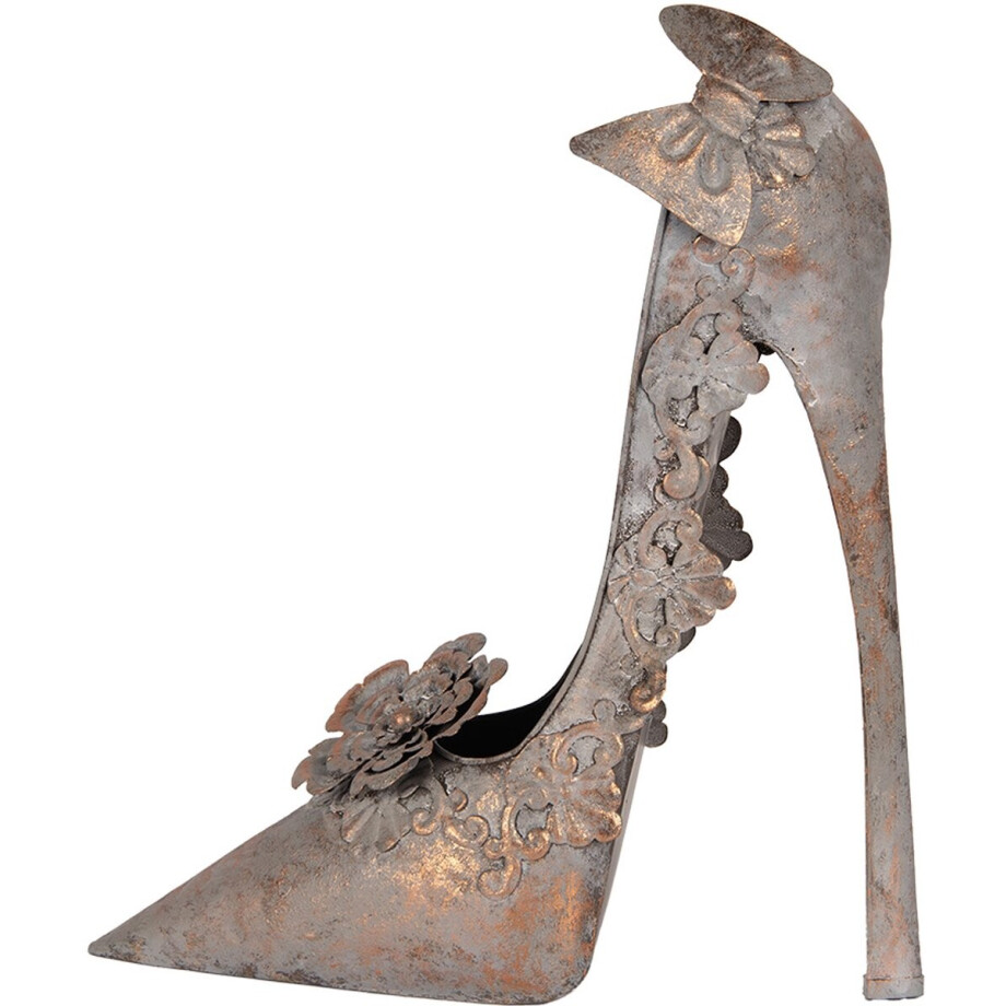 Clayre & Eef Decoratie Beeld Schoen 32x12x36 cm Koperkleurig Metaal afbeelding 1