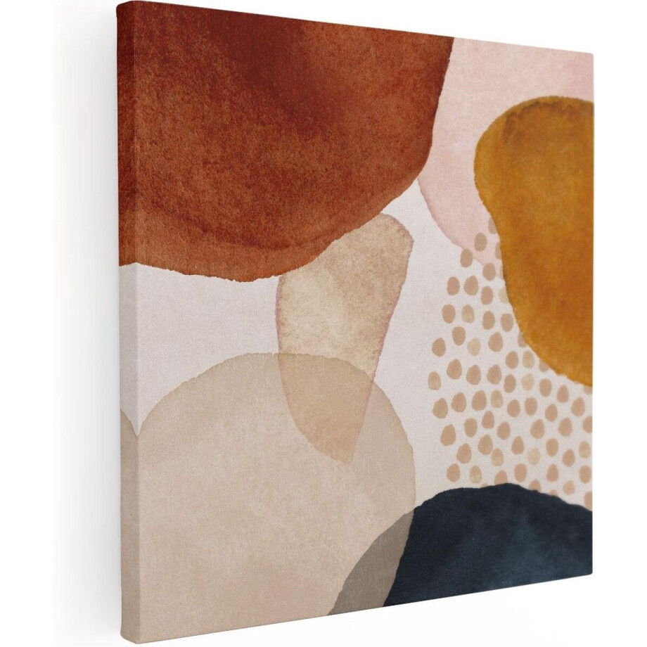 Artaza Canvas Schilderij Abstract Beige - 30x30 cm - Klein - Wanddecoratie Modern - Muurdecoratie Woonkamer - Kamer Accessoires Geometrisch afbeelding 1