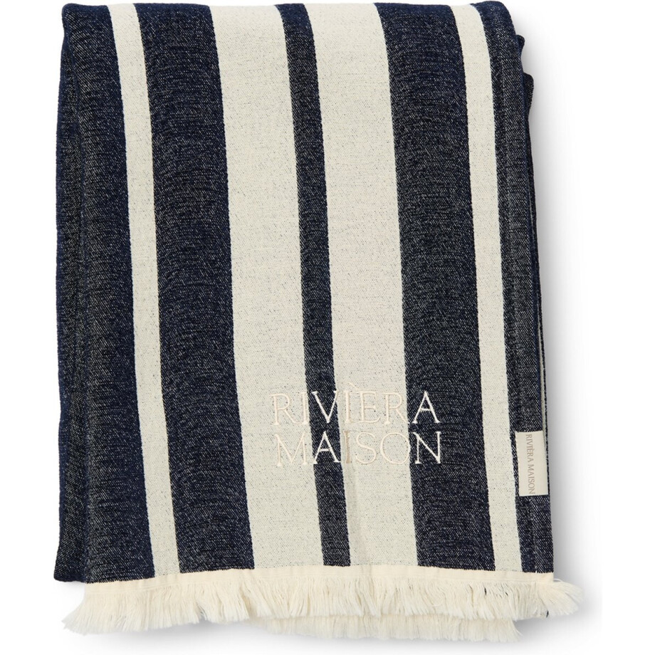 Riviera Maison Plaid rechthoek Blauw - Jeron Decoratie deken 180x130, Bankdeken - Katoen, Viscose Riviera Maison Plaid rechthoek Blauw - Jeron Decoratie deken 180x130, Bankdeken - Katoen, Viscose afbeelding 1