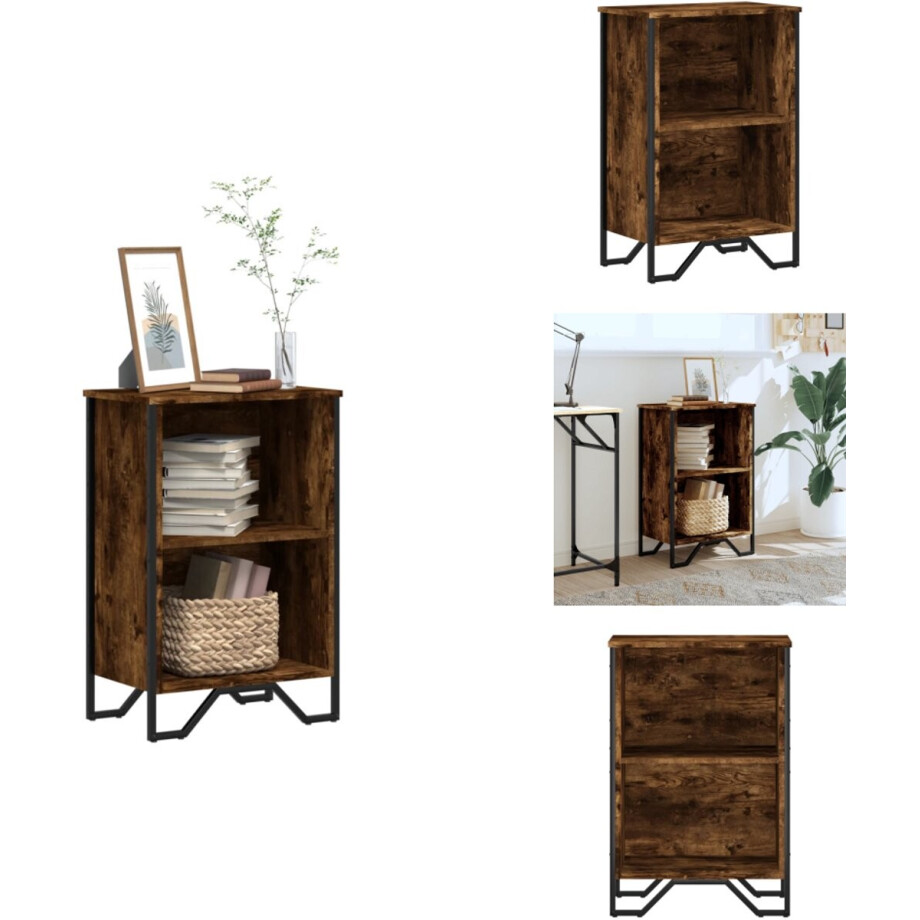 vidaXL Boekenkast - Boekenkasten - Boeken Plank - Schappenkast - Boekenkast 50x31x74,5 cm bewerkt hout gerookt eikenkleurig vidaXL Boekenkast - Boekenkasten - Boeken Plank - Schappenkast - Boekenkast 50x31x74,5 cm bewerkt hout gerookt eikenkleurig afbeelding 1