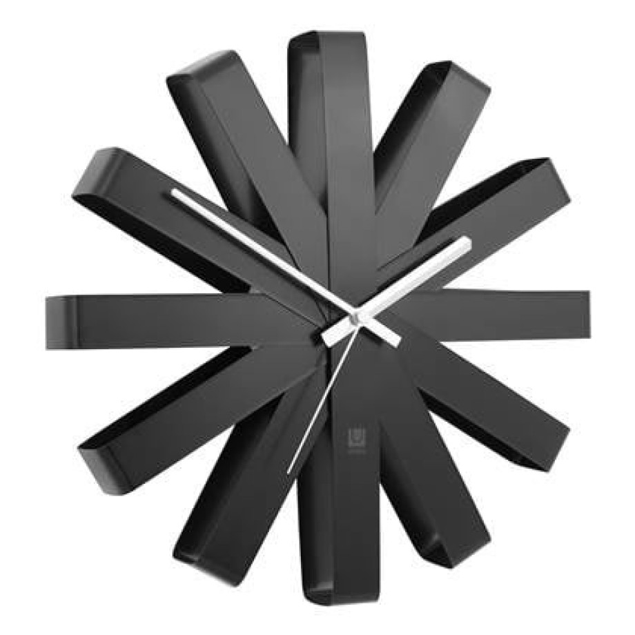 Umbra Ribbon Wandklok Ã 30 cm - Zwart afbeelding 1